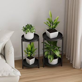 Amazon.co.jp: MJKQ9 プランタースタンド 室内 黒 花台 2段