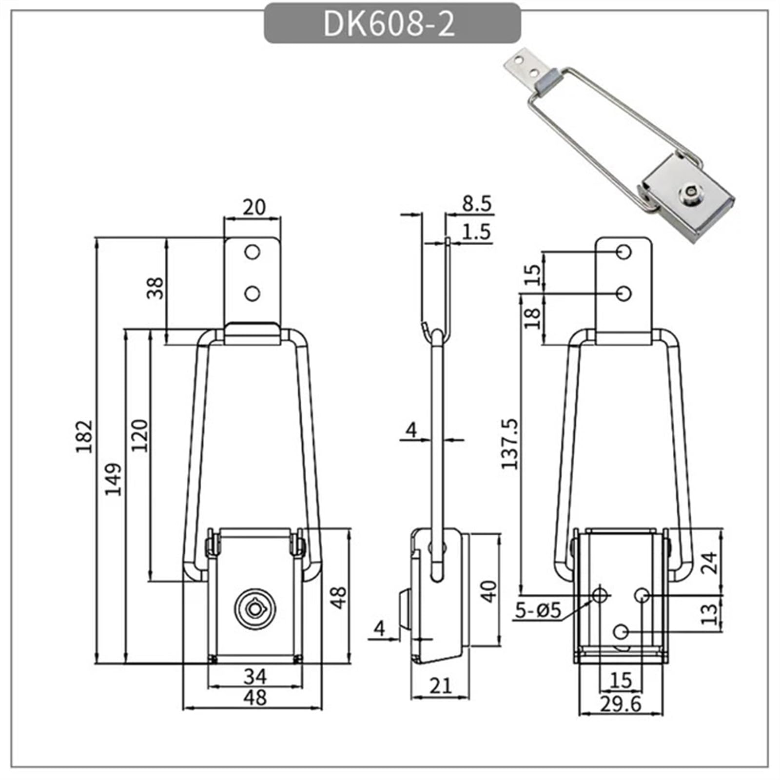 304 Light Box Extension Buckle Lock Column Light Box Lock 1Pcs(DK608-2)