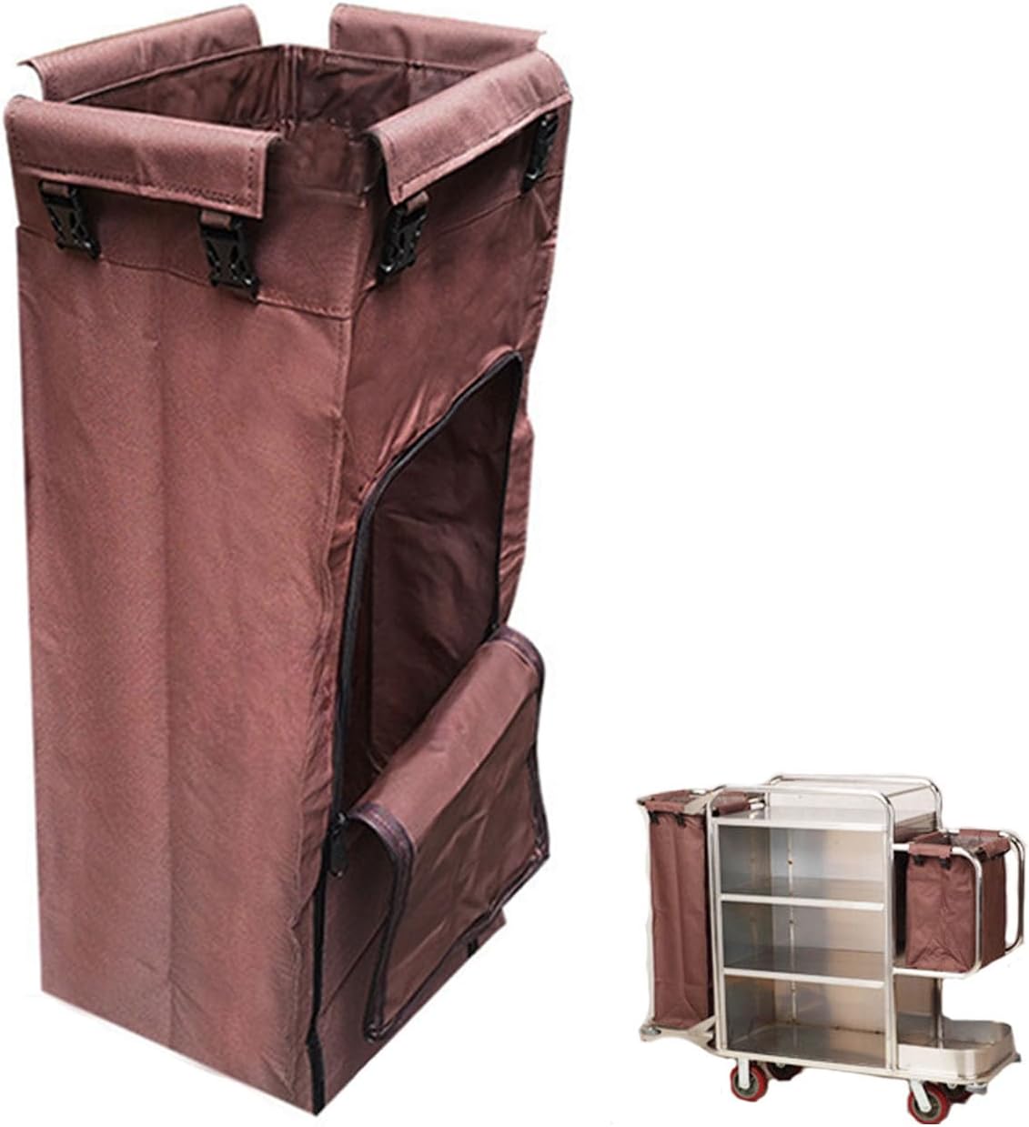 Buhelyc Replacement Janitorial Cart Bag High Capacity Oxford Cloth Storage Bag Liner Bag for Laundry Cart for Housekeeping Commercial