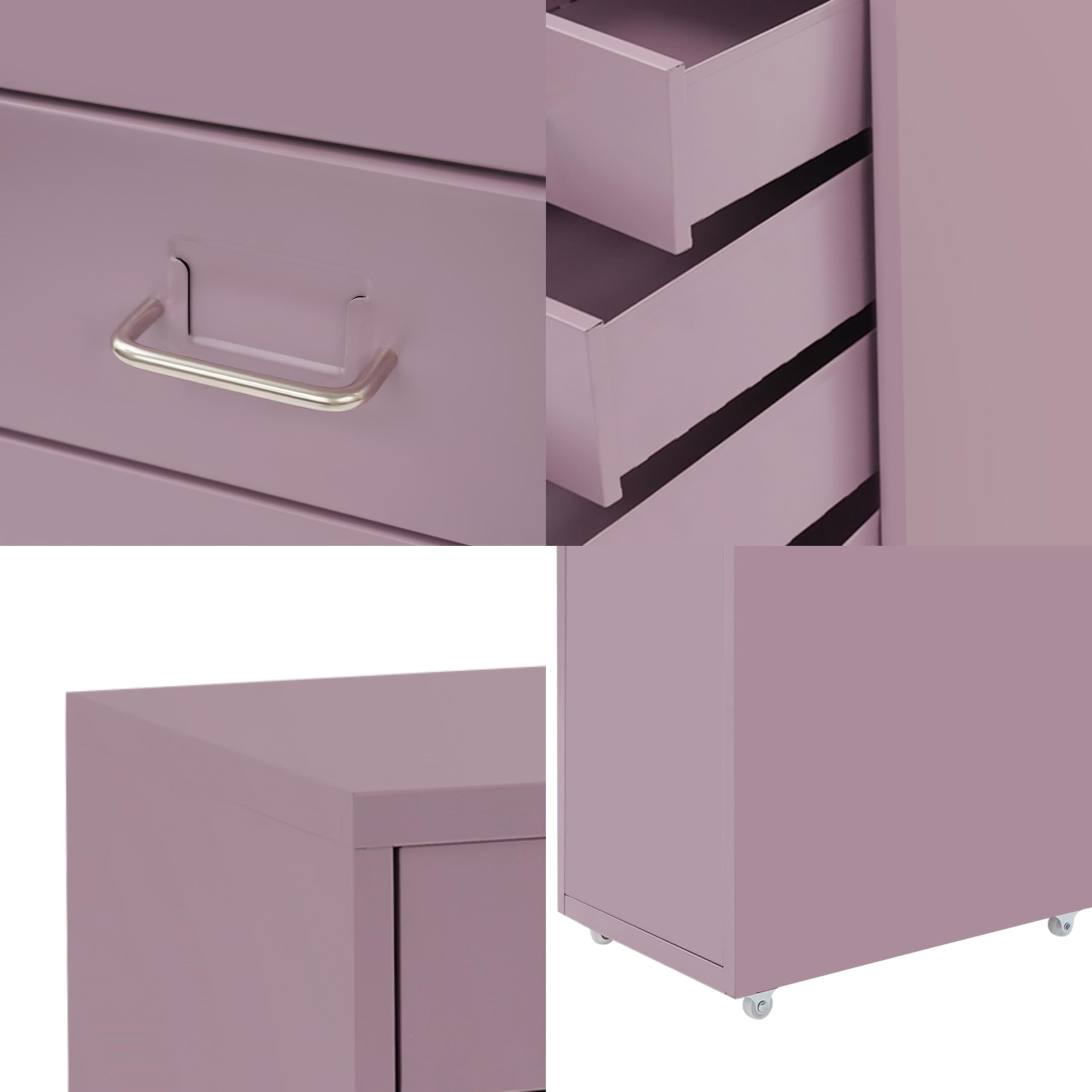 41 x 28 x 69 cm - Meuble de rangement mobile avec 5 tiroirs - Armoire en métal - Armoire de bureau avec 4 roulettes - Organisateur de documents - Conteneur de rangement pour bureau, bureau
