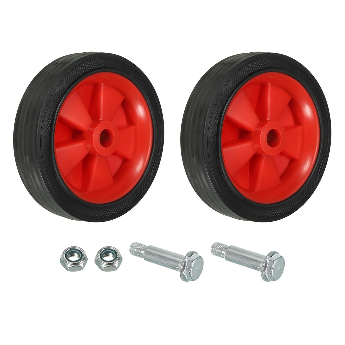 Ludom Ruedas de compresor de aire de 6", 2 piezas de repuesto universales con orificio de 13 mm de diámetro para facilitar la movilidad, color rojo