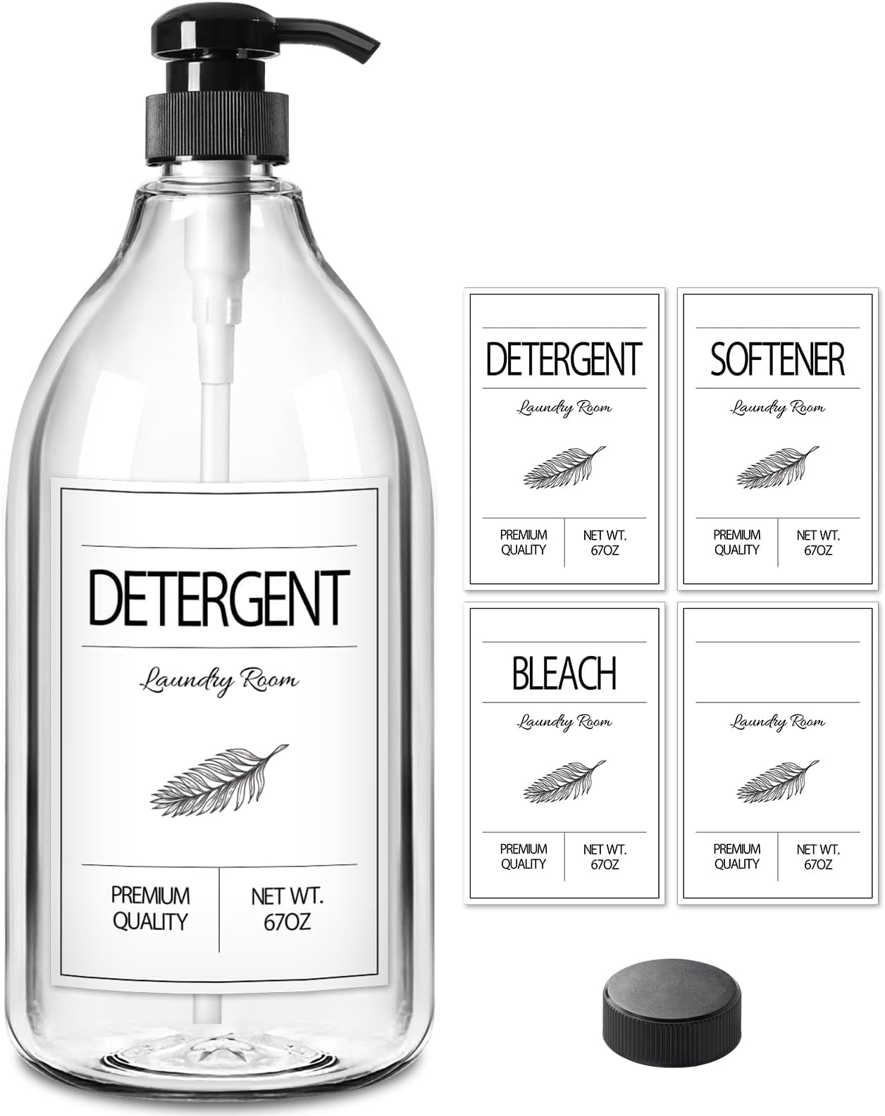 GMISUN Laundry Detergent Dispenser, 1 Pack Liquid Laundry Soap Dispenser, 67oz Storage Container for Farmhouse Laundry Room Decor, Liquid Bottle Organizer for Detergent/Softener/Bleach