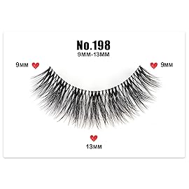 3D Clear Band False EyeLashes Soft Faux Mink Lashes Wispy Fluffy Eyelashes Natural Cat Eye Short Reusable 7 Pairs Happy Heartbeat(No.198)