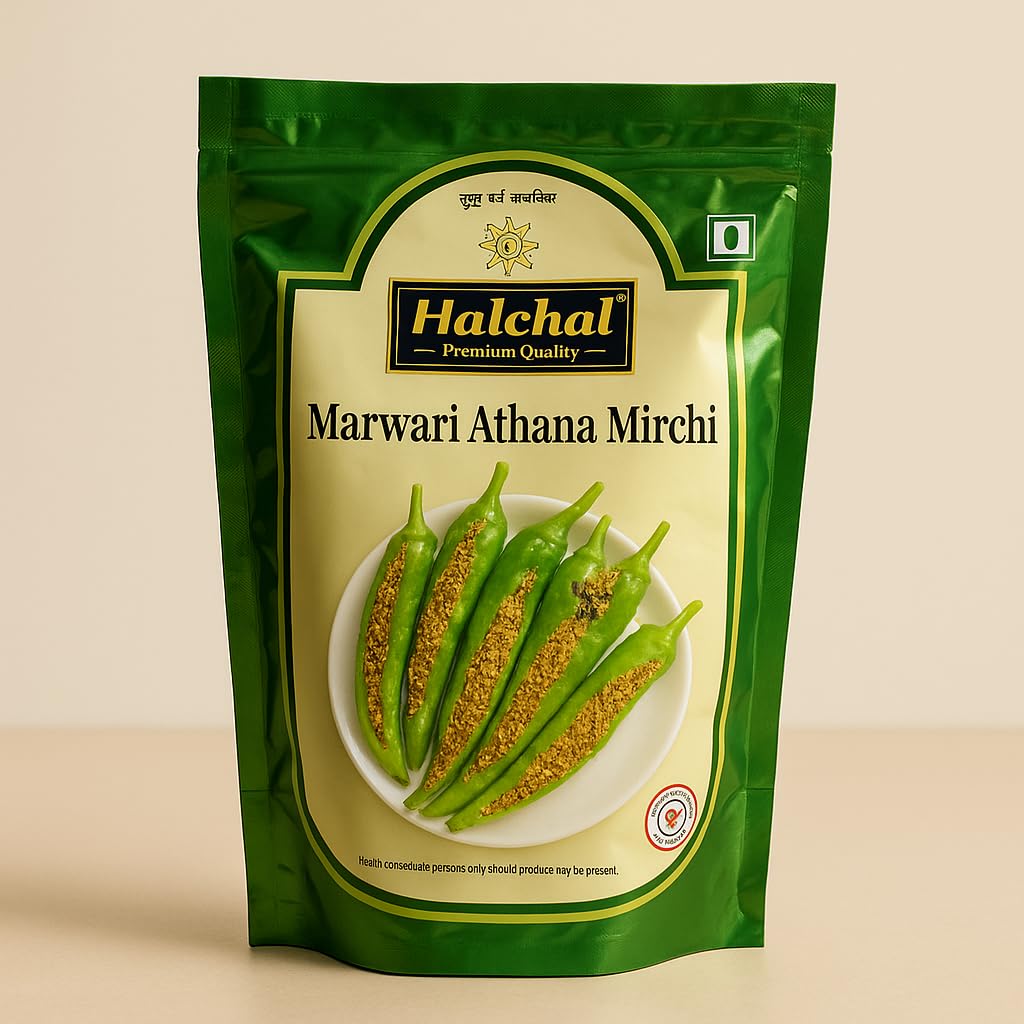 Marwar's Rajasthani Green Chilli Pickle 400g | Homemade Athana Mirch Aachar | Ghar Ka Achar | No Oil, No Preservatives | Spicy & Authentic Taste