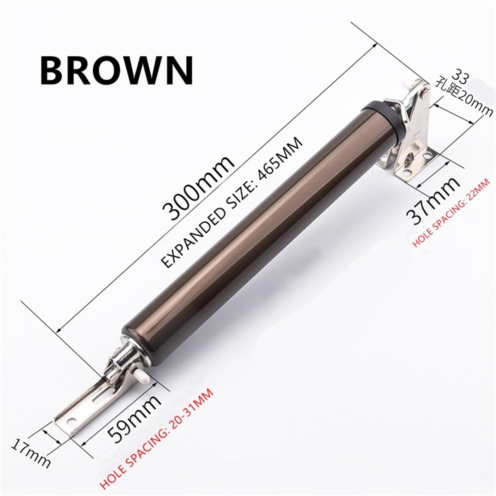Chiudiporta Automatico Buffer Da 2 Pezzi 35KG Pneumatico Idraulico A Velocità Regolabile Posizionamento Più Vicino Hardware Staffa For Porta In Legno For Uso Domestico Per Porte(Brown)