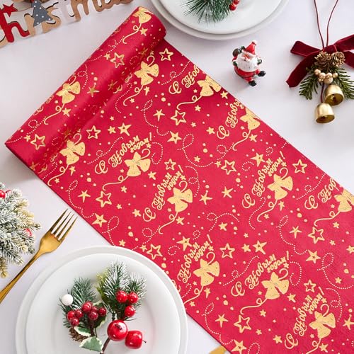 Tischläufer Rolle Weihnachten Rot Gold Weihnachtsdeko Läufer Tisch...