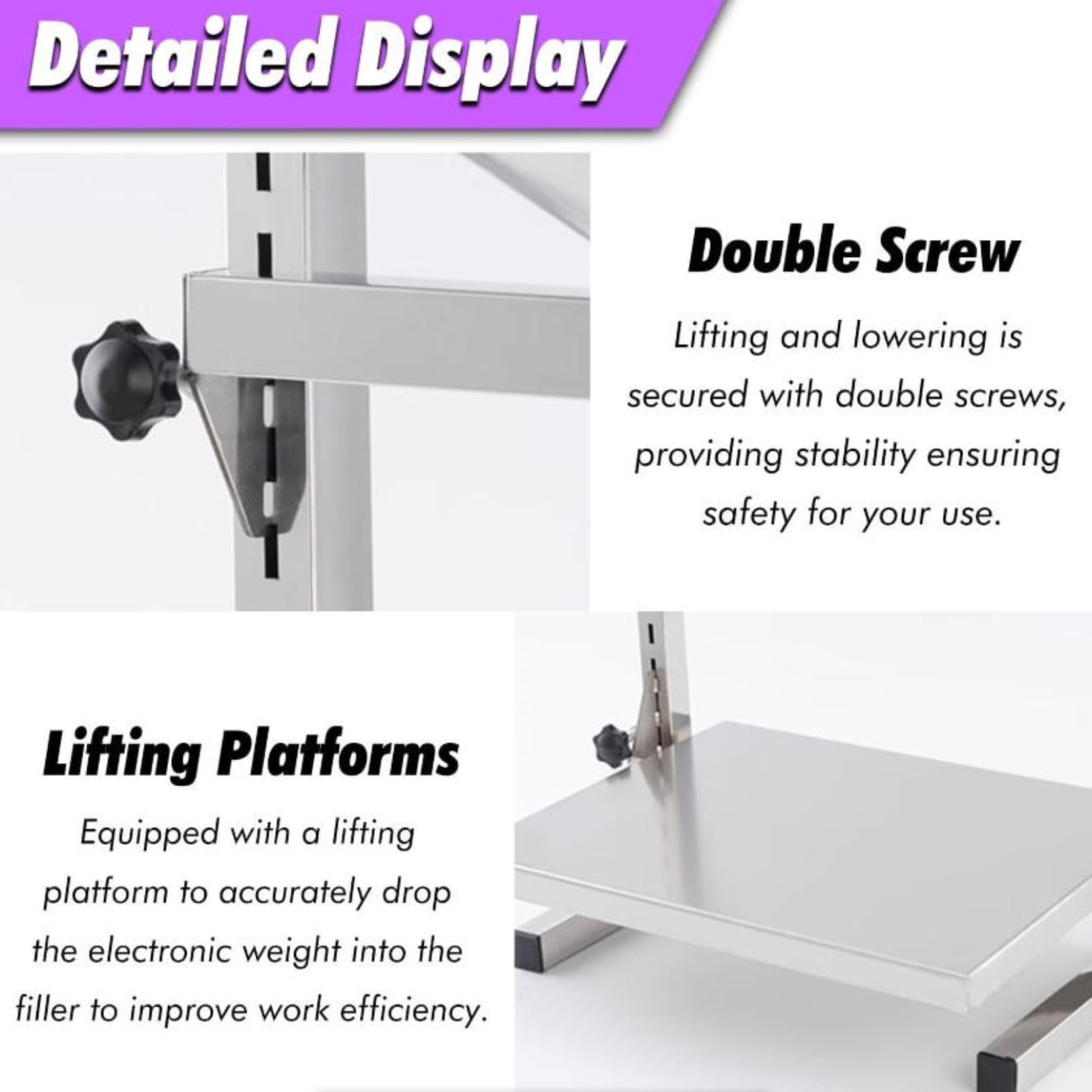 Embudo de Dispensación de Gran Diámetro con Soporte y Plataforma Elevadora, Máquina de Llenado Manual de Boca Ancha de Acero Inoxidable, Altura Ajustable Para Envasado de Botellas 1.2cm