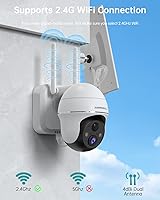 Vista 5 de ZUMIMALL 2K Solar Security Cameras, 360° View Outdoor Camera Wireless Solar Powered, 2.4G WiFi Only, Spotlight/Siren/3MP Color Night Vision/2-Way