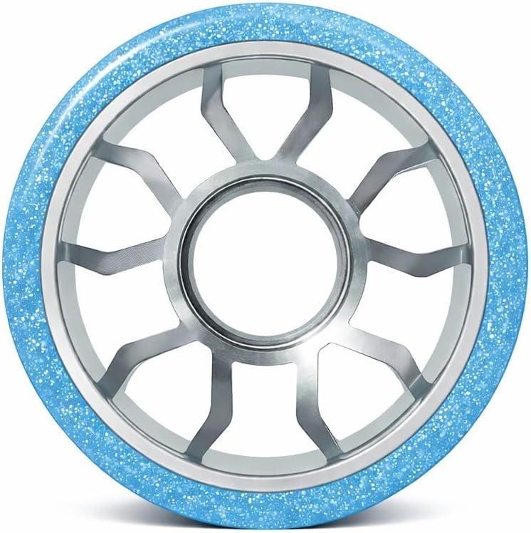 Bont Moonwalk Aluminum Hub Indoor Roller Skate Wheels, Speed & Jam, 64x42mm 96A, Set of 8 (Blue, Set of 8)