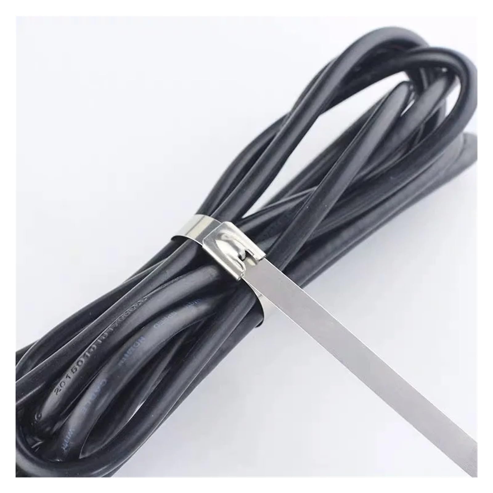 edelstahl kabelbinder Edelstahl-Kabelbinder in Schwarz und Silber, metallbeschichtete, selbstsichernde Kabelbinder, robuster(Silver- 4.6x200mm,40PCS)