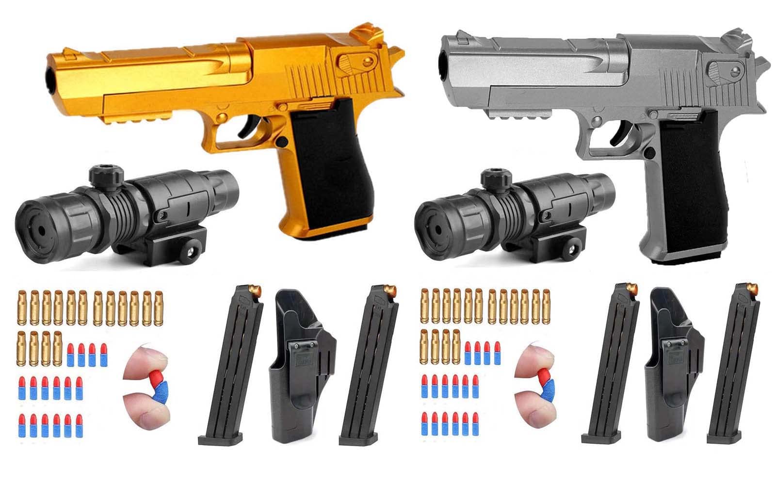 Upwsma Soft Bullet Toy Gun, Fluorescent Material-it Will Glow at Night. A Safe Soft Bullet That Will not harm The Human Body. (Fluorescent Blue+Fluorescent Green)