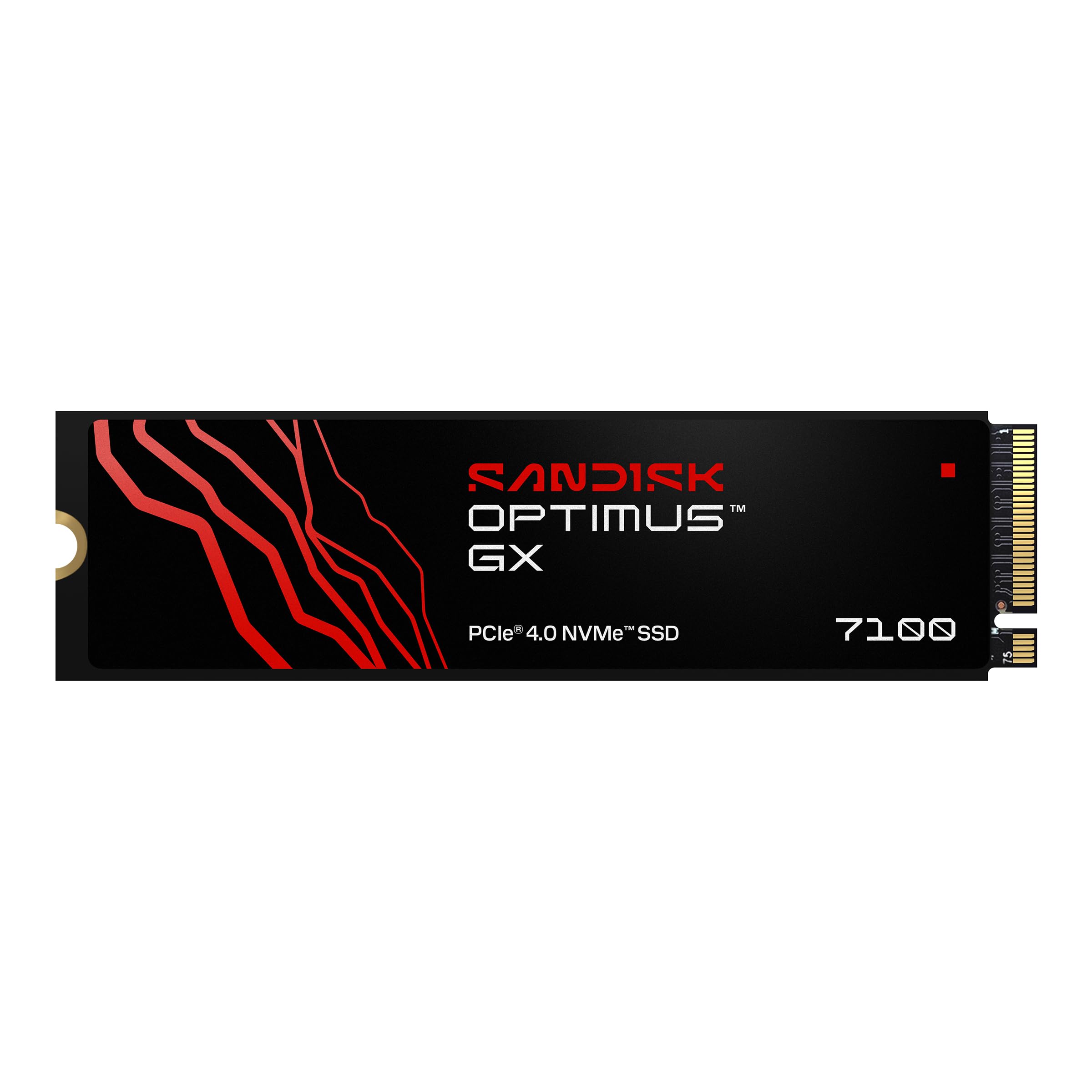 SANDISK Optimus GX 7100 NVMe SSD 500 Go (Jusqu’à 7 250/6 900 Mo/s Vitesses de Lecture/écriture séquentielles, PCIe 4.0, M.2 2280, BiCS TLC 3D CBA NAND, SANDISK Dashboard)