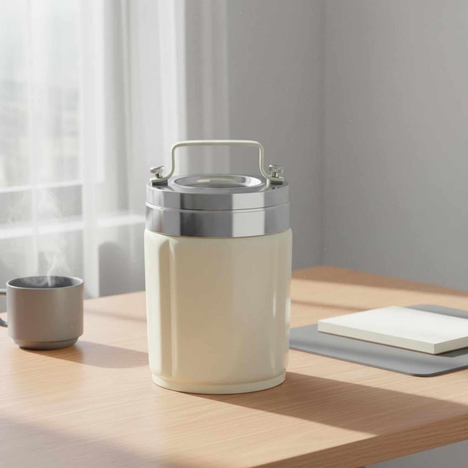 Contenitore Termico per Pasti Contenitore Pranzo Scatola Bento Portapranzo Ermetico in Acciaio 304 con Doppia Parete Isolante E Coperchio Sicuro Facile da Pulire Adatto a Studenti Pendolari