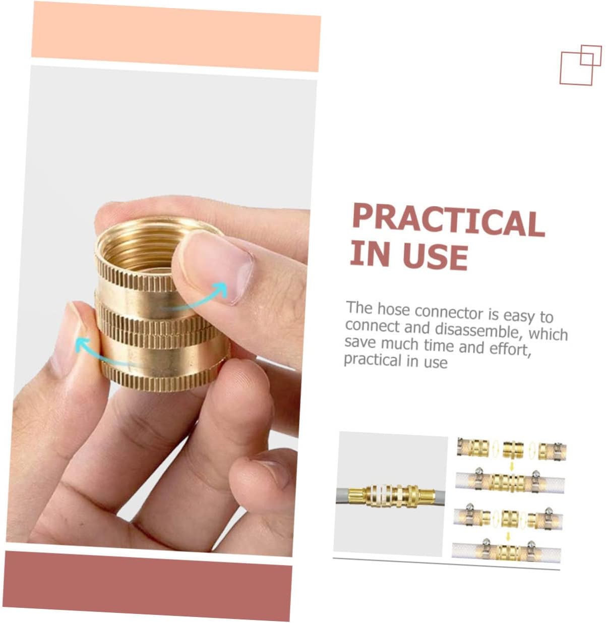 Male Iron Thread Flexible Tap Adapters Hose Connector Fittings Set,Air Line Connectors Hose Fitting Quick Connectors Air Coupler and Plug Set, 8 Pairs Water Pipe Extension Joint car wash Accessories B