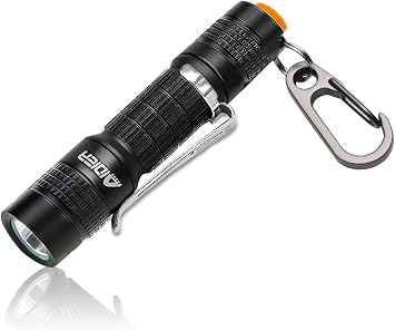 Ultra Bright Compact EDC Keychain LED Flashlight 180lm Pocket Flashlight with Battery IPX7 Waterproof Tail Switch Flashlights for Camping, Hiking, Outdoor Activity and Emergency Lighting