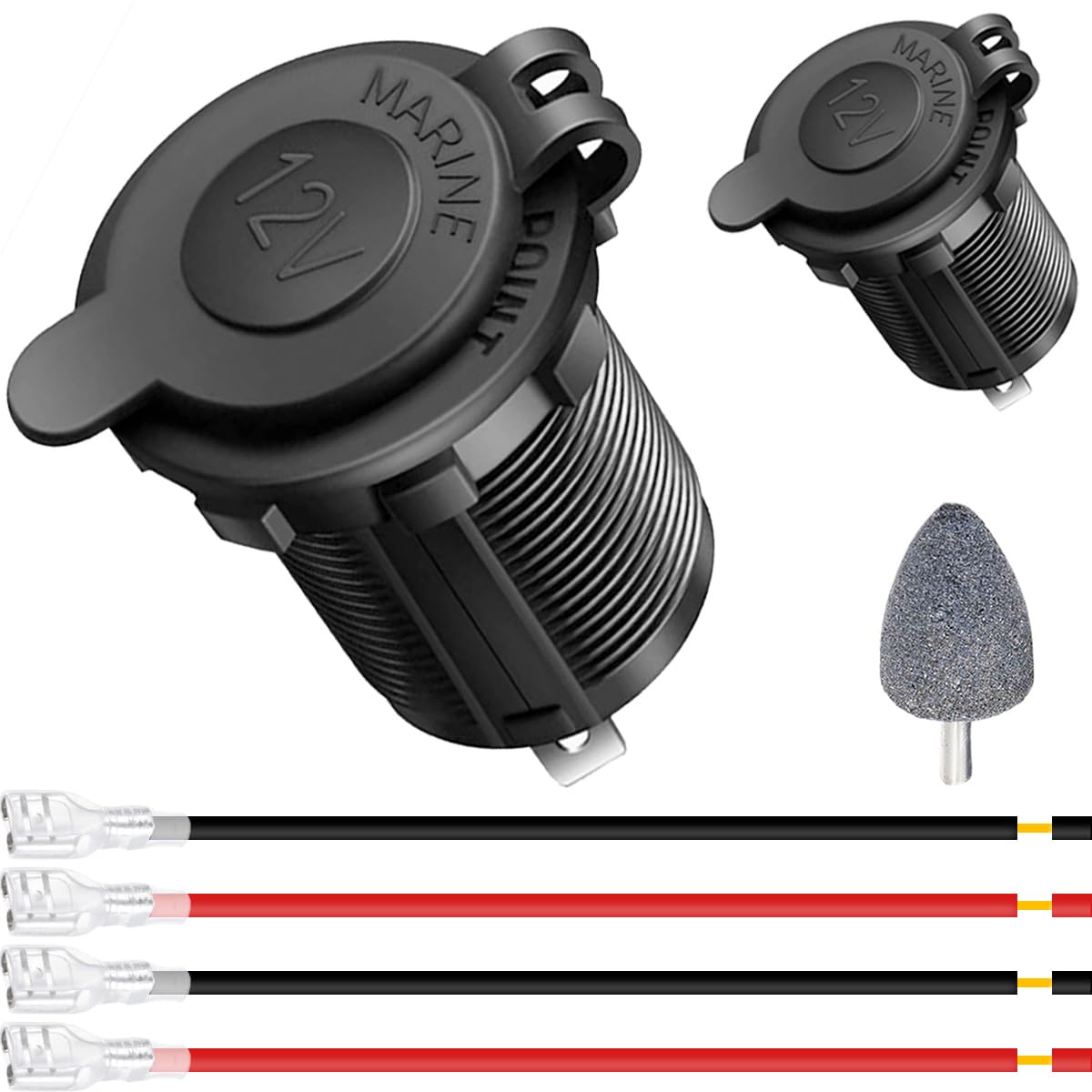 presa accendisigari, sostituzione presa di corrente auto DC 12V, adattatore di presa di corrente impermeabile con cablaggio per auto camion moto - 2pcs
