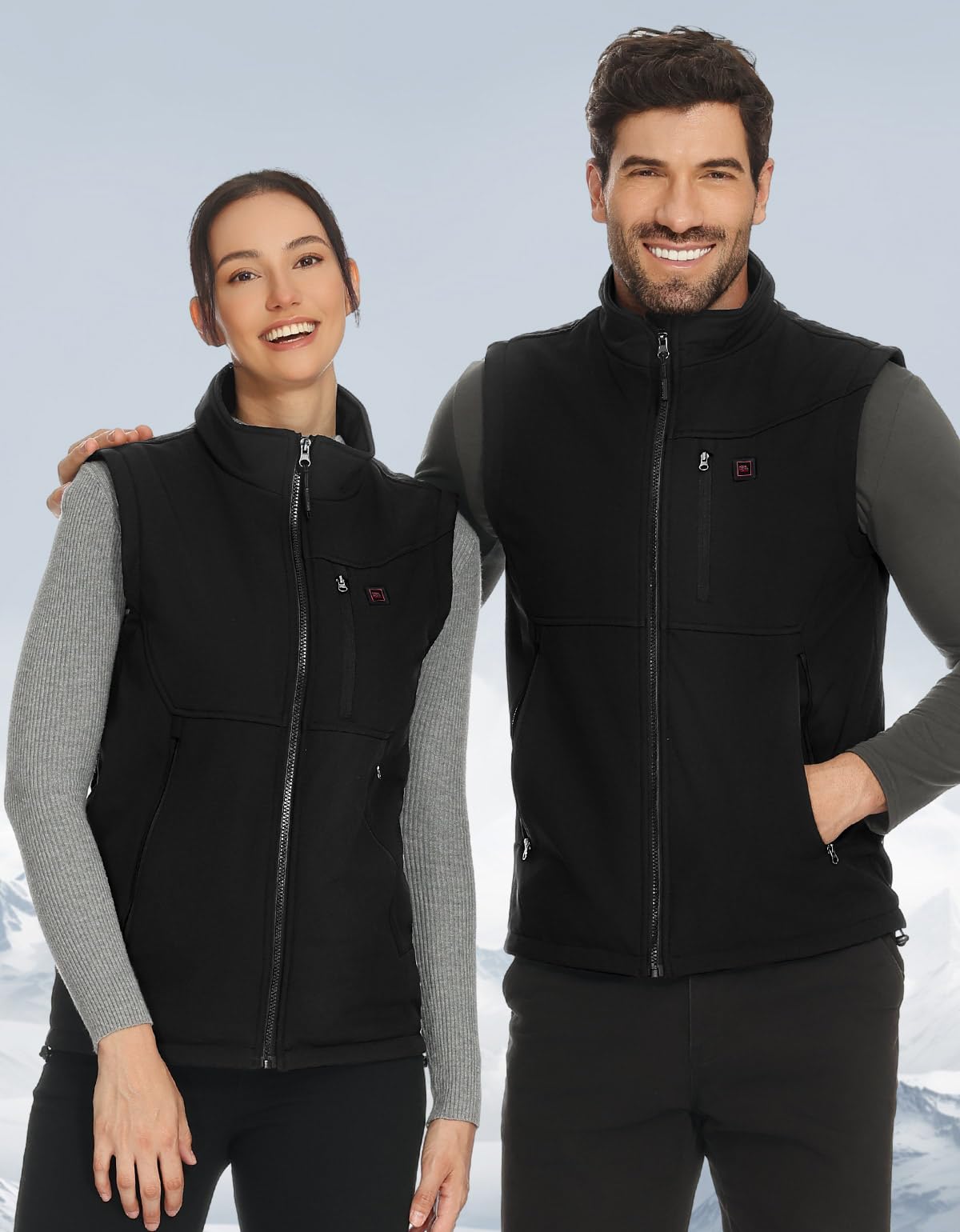 KEMIMOTO Gilet Riscaldato Uomo Donna, Antivento Gilet Riscaldato con Telecomando APP, Elettrico Giubbotti Riscaldati con Batteria da 10000 mAh per Sci Escursionismo Caccia Pesca Motociclismo
