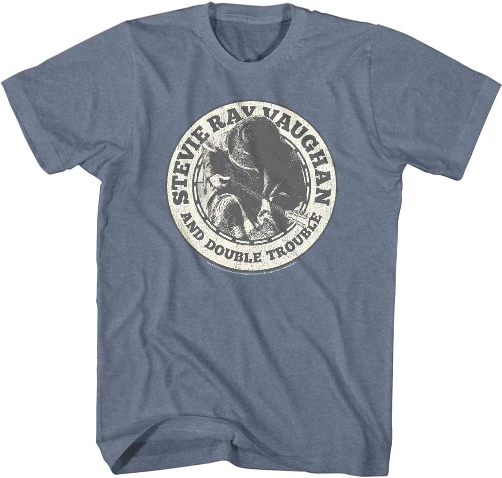 Stevie Ray Vaughan Guitarist and Double Trouble Stevie Playing Guitar Adult Tee