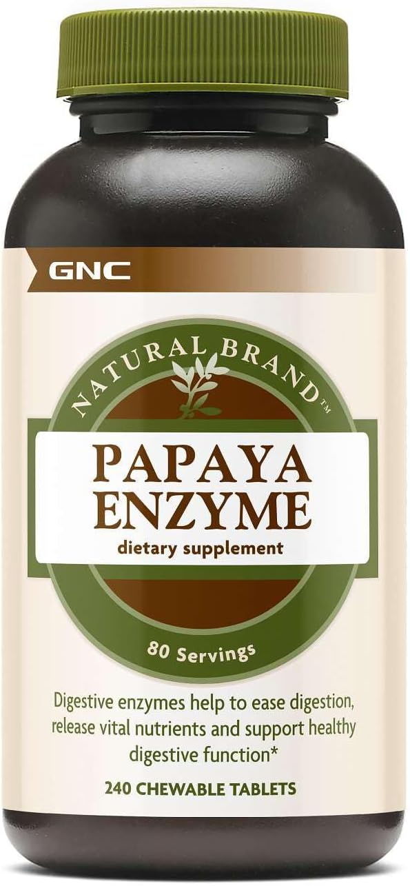 GNC Natural Brand Papaya Enzyme, 240 Tablets, 80 Servings