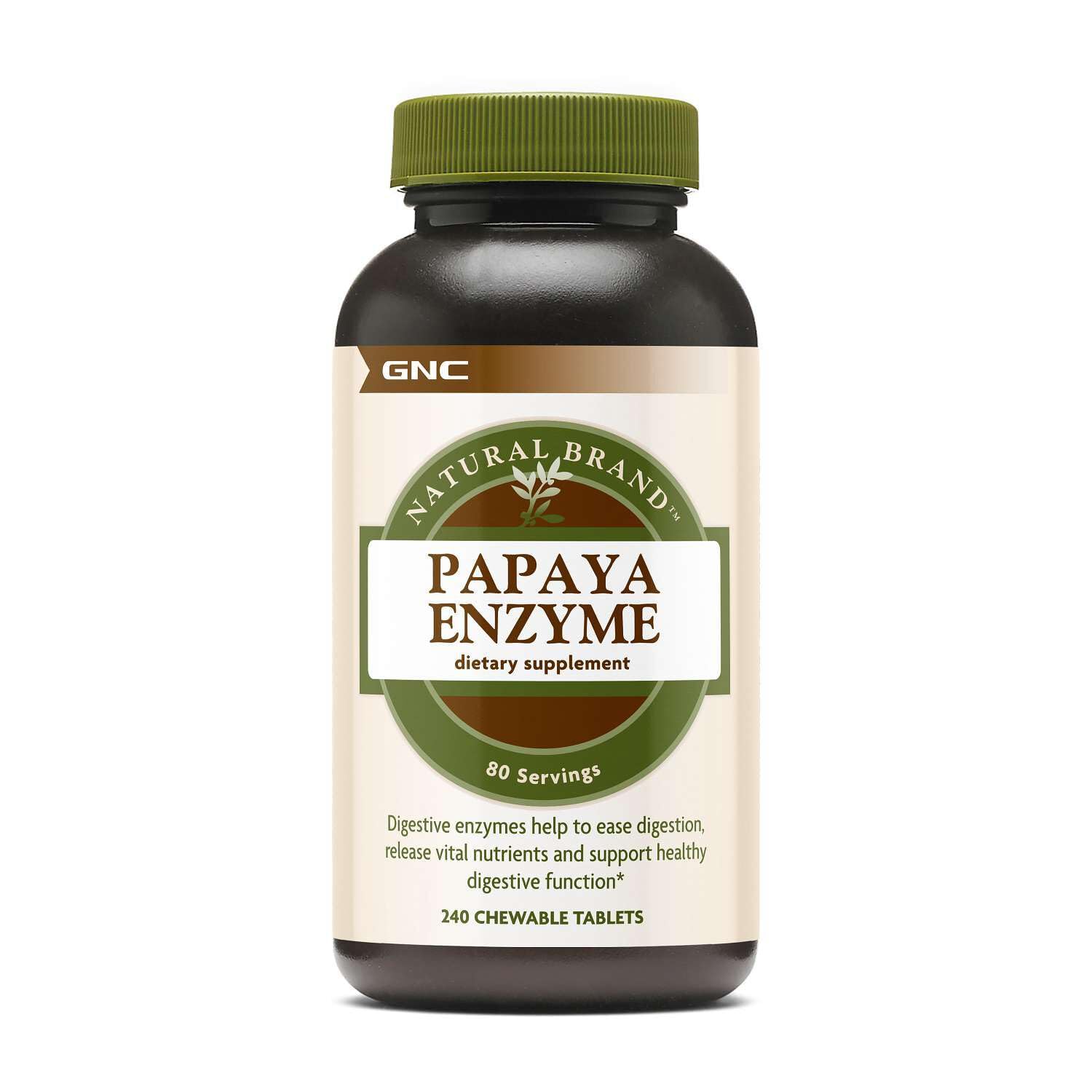 GNC Natural Brand Papaya Enzyme, 240 Tablets, 80 Servings