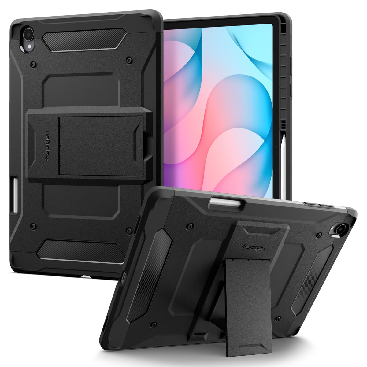 Spigen for Galaxy Tab S12 Plus Case (2026), Tough Armor Pro Protective Hard Shell with Kickstand and Built-in S Pen Holder, Drop-Proof Dual-Layer Protection, 12.6 Inch, Black