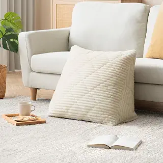 エア・リゾーム 布団収納袋 布団収納ケース 布団収納カバー Deco(デコ) (アイボリー（コーデュロイ）, 背もたれクッションタイプ)