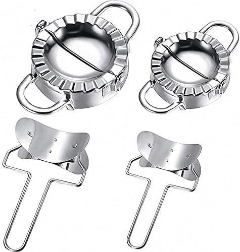 4 piezas de acero inoxidable para hacer albóndigas para envolver moldes para masa, ravioles, cortador de prensa para la cocina del hogar