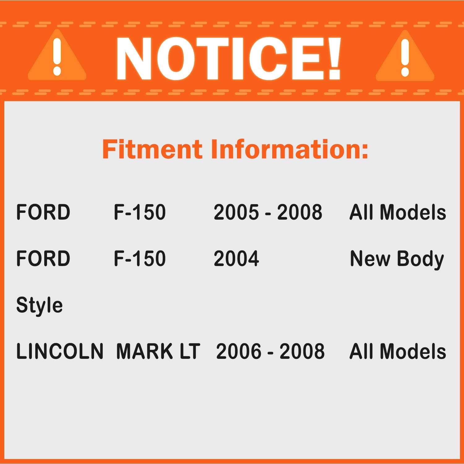 D1012 D1083 Front Rear Ceramic Brake Pads Fit For 2004-2008 Ford F-150, 2006-2008 Lincoln Mark LT Brake Pads Front and Rear Set