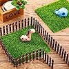 Pangda 4 Packs 6 x 6 Inches Fake Grass Decor for Crafts Artificial Grass for Dollhouse Miniature Ornament Garden Dollhouse DIY Fairy Garden Accessories and Decor Kit #5
