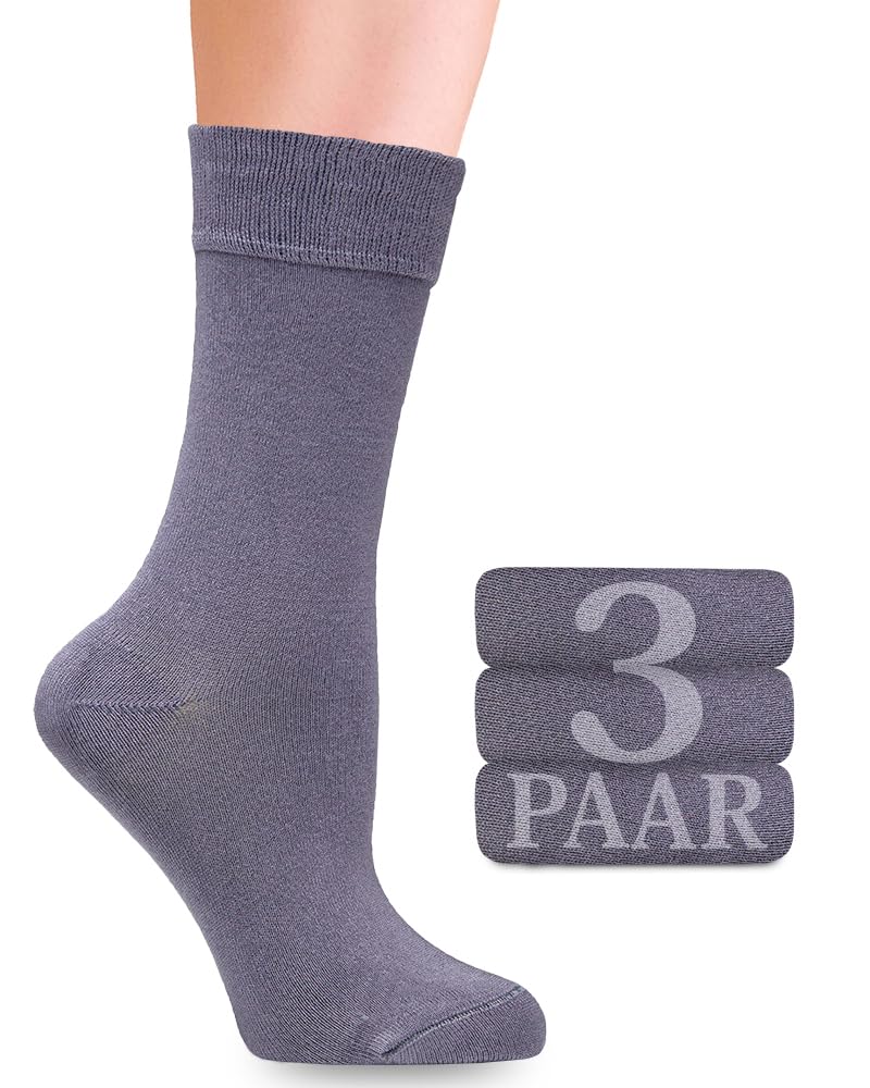 Fiera Besa BusinessSocken mit Lycra für Damen: Komfortnaht am Ansatz der Zehennägel; für Business und Freizeit; 3 Paar