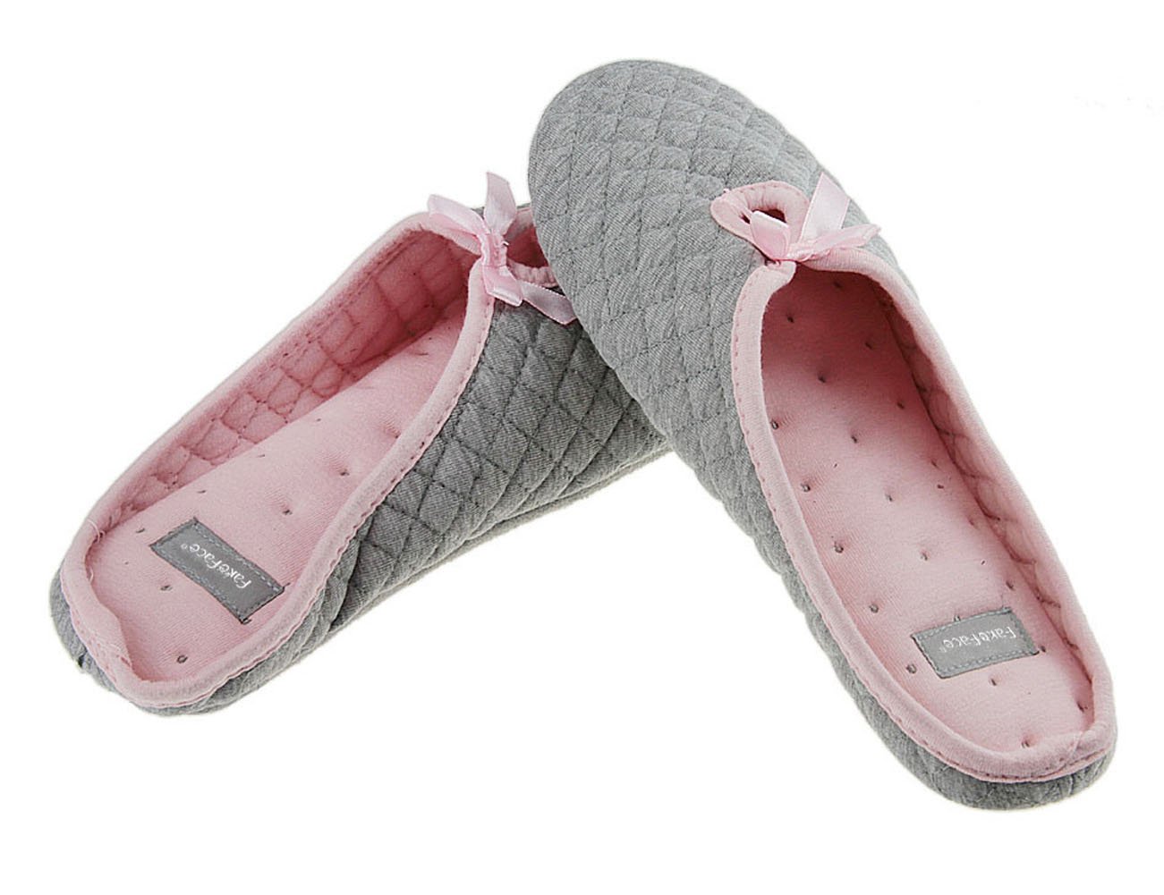 Chausson Femme En Coton Pantoufles Antidérapantes Léger Confortable Taille 38-39 - Gris