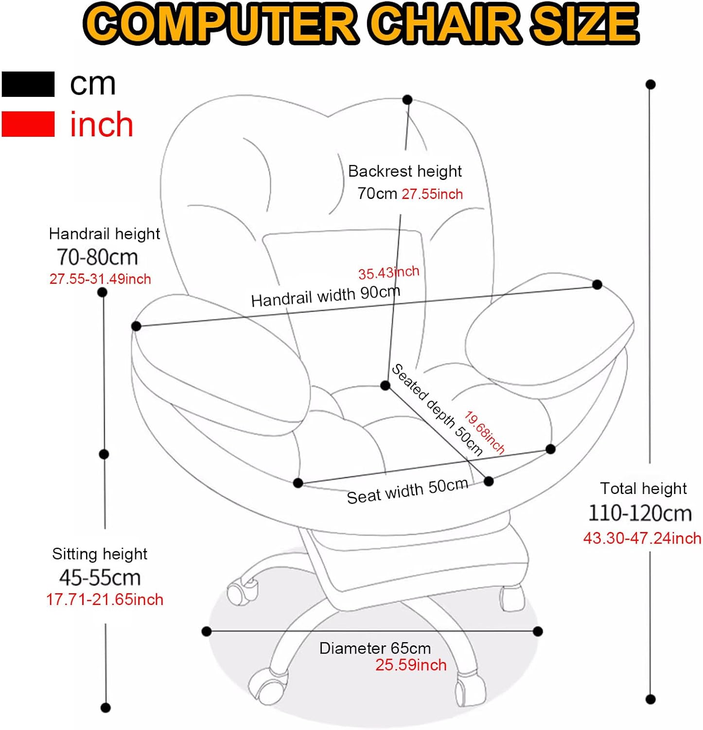 Ergonomic Office Chairs Lazy Sofa Recliner Chair with Foot Rest and Lumbar Support Home Office Desk Chairs 360 Swivel Desk Chair for Bedroom, Backrest Reclinable Armchair