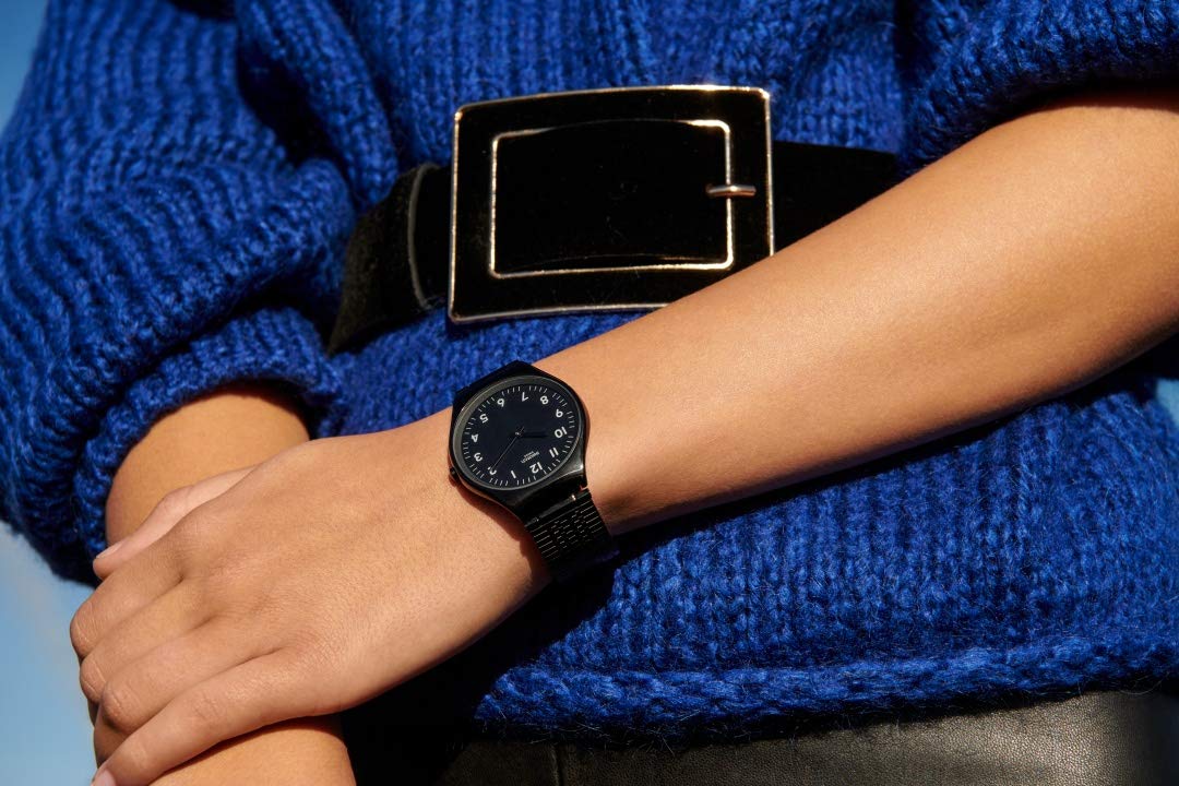 Swatch Womens Analogue Quartz Watch With Stainless Steel Strap