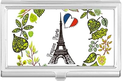 The Eiffel Tower Paris France Illustration Business Card Holder Case Pocket Box Wallet