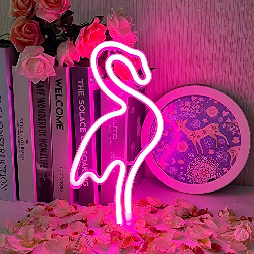 Luz de Neón,flamenco de neón adecuado para fiesta, bar, habitación, fiesta, decoración de pared de navidad, luces de neón luces de neón LED alimentadas por USB o batería