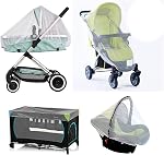 Pram Net, 2 pack Universal Mosquito Fly Bug Insect Net Protection Cover for Pushchair Car seat buggy carrycot bed stroller bassinet basket jogger Travel cot