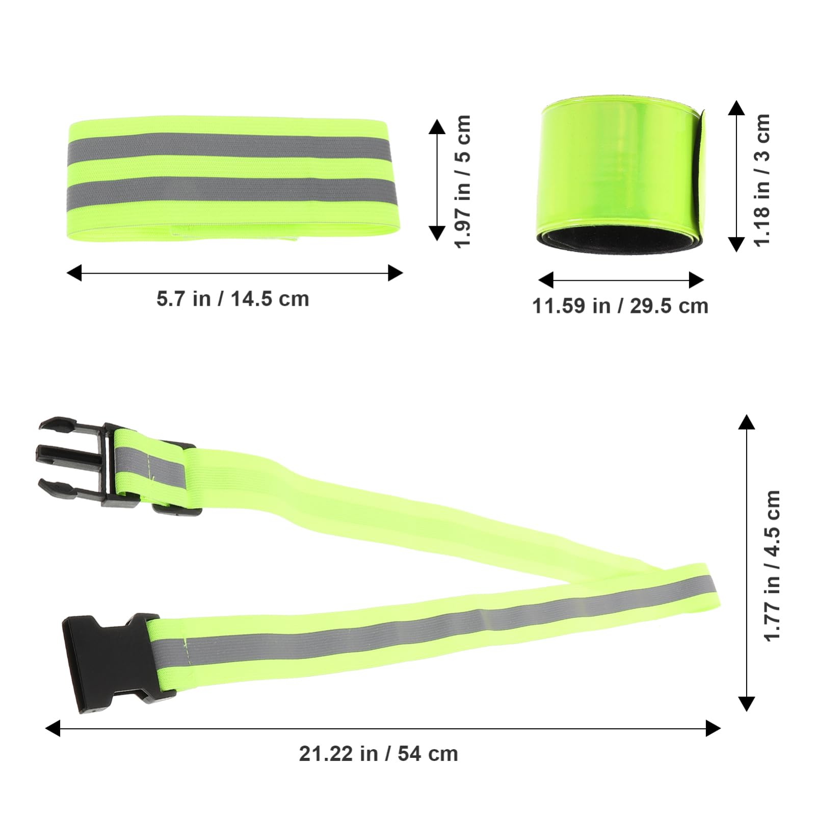 BESPORTBLE Set di Nastri Riflettenti Verdi Movimento Fascia da Uomo Polsino Pellicola Riflettente polsiera Elastica Banda Riflettente da Passeggio Bande Riflettenti di Sicurezza Green