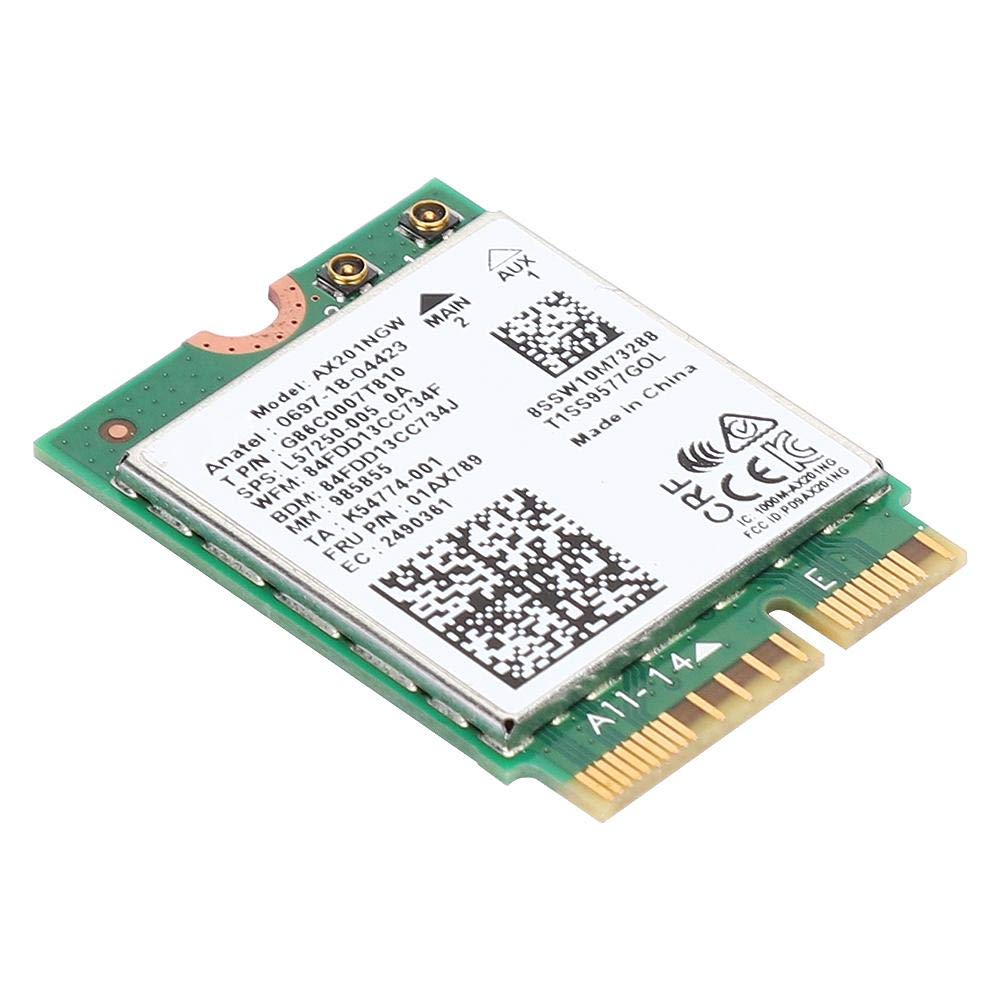 ASHATA AX201NGW WiFi 6 karta sieciowa, 2400 m WLAN i Bluetooth 5.0 karta do interfejsu M.2 CNVi02, tylko do urządzeń 64-bitowych