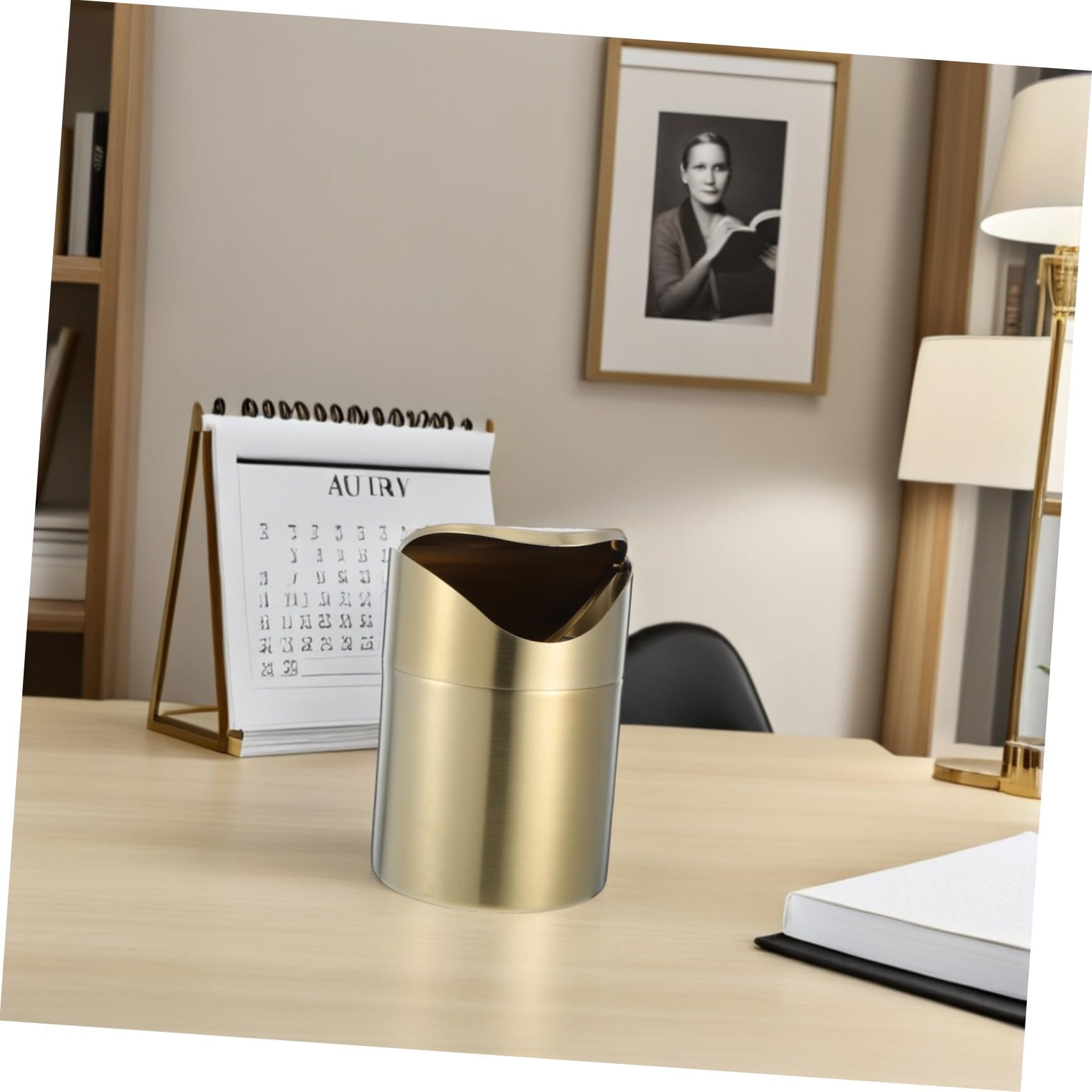 2 Stück Mini Mülleimer aus Edelstahl mit Schwingdeckel Kompakter Tisch Abfalleimer für Büro Auto Schlafzimmer Geruchsdicht Platzsparend Multifunktional als Aufbewahrungsbehälter