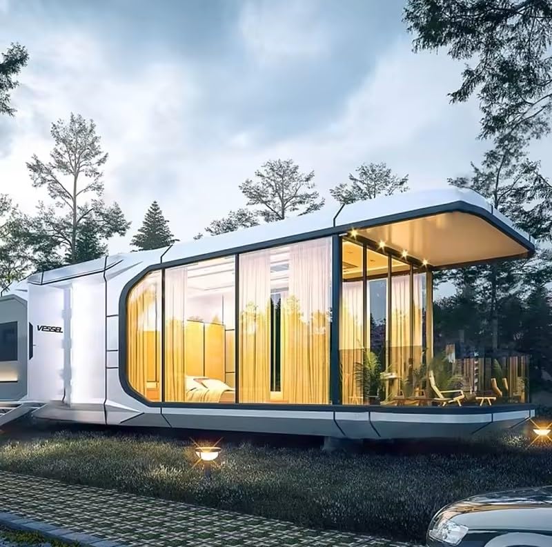 Generic Prefabricated Tiny Home with Balcony, Spacious Interior, Smart Systems, AC, and Red Finish - Image 5