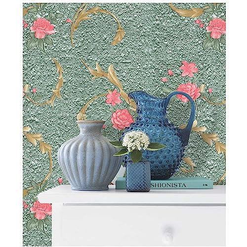 Image of Amazon Brand - Solimo Self Adhesive Stick Waterproof Wallpaper PVC Vinyl Decorative Wall Covering Old Furniture Door Bedroom Hall Living Room 45cm x 500cm (Pink-Flower)
