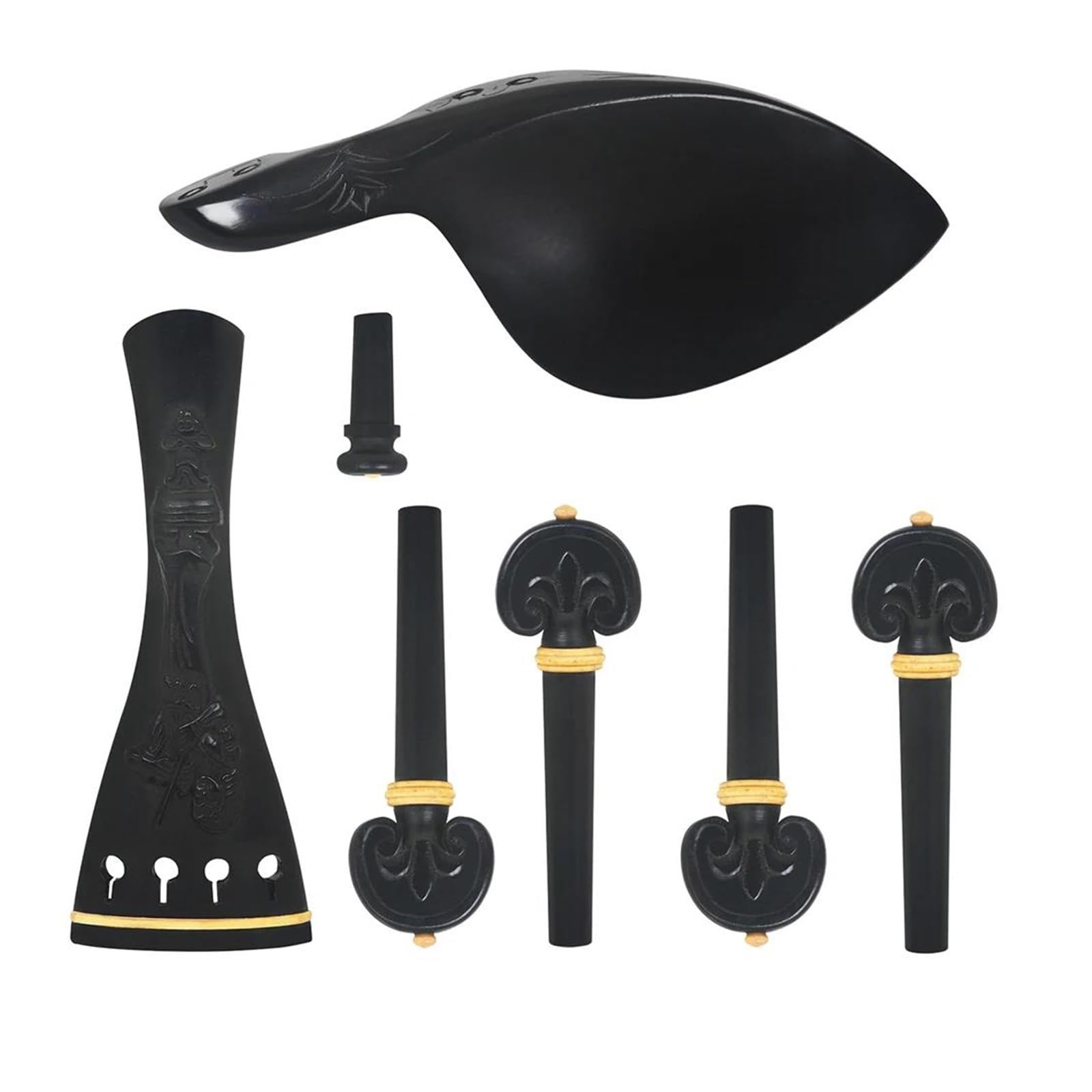 Juego de accesorios para violín Tablero de cuerdas Accesorios de ébano