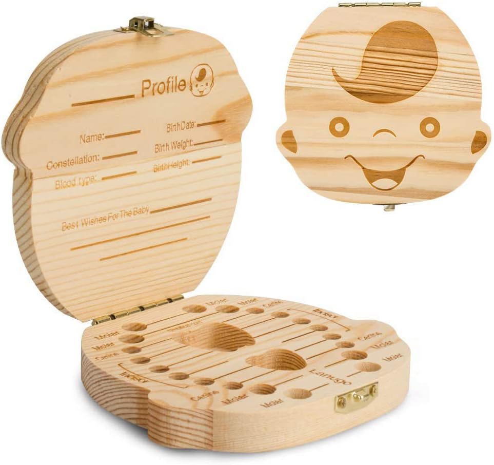 Goki Scatolina Portadenti In Legno Farfalla Rosa - Custodia Per Denti Da Latte, Regalo Per Perdita Dentino - 3