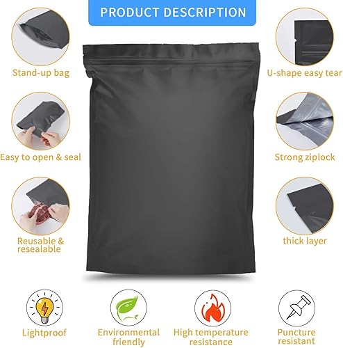 Miniatura 3 de Paquete de 100 bolsas Mylar de 2 lados para almacenamiento de alimentos con 100 absorbentes de oxígeno de 300 cc – 1 galón 4 mil 10 x 14 pulgadas, 6