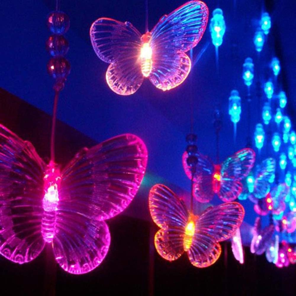 Lainin String Light 3.5M/11.5FT 96SMD Curtain Light 18 LED Butterfly Strings 8 Mode Fairy Light Strip for Party Indoor Outdoor Room Garden Wall Wedding Christmas Xmas Decorations (Pink)