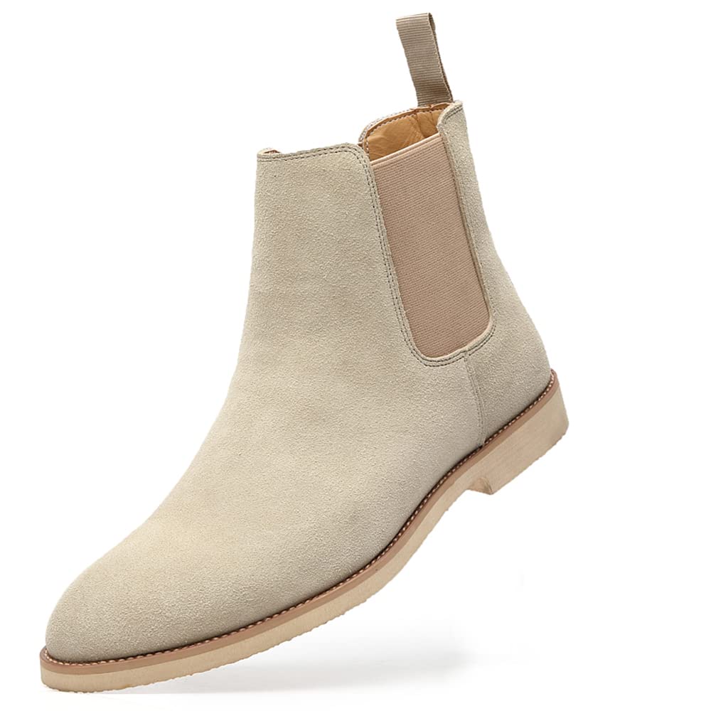 MANLADUO Bottines Chelsea décontractées en cuir véritable pour homme