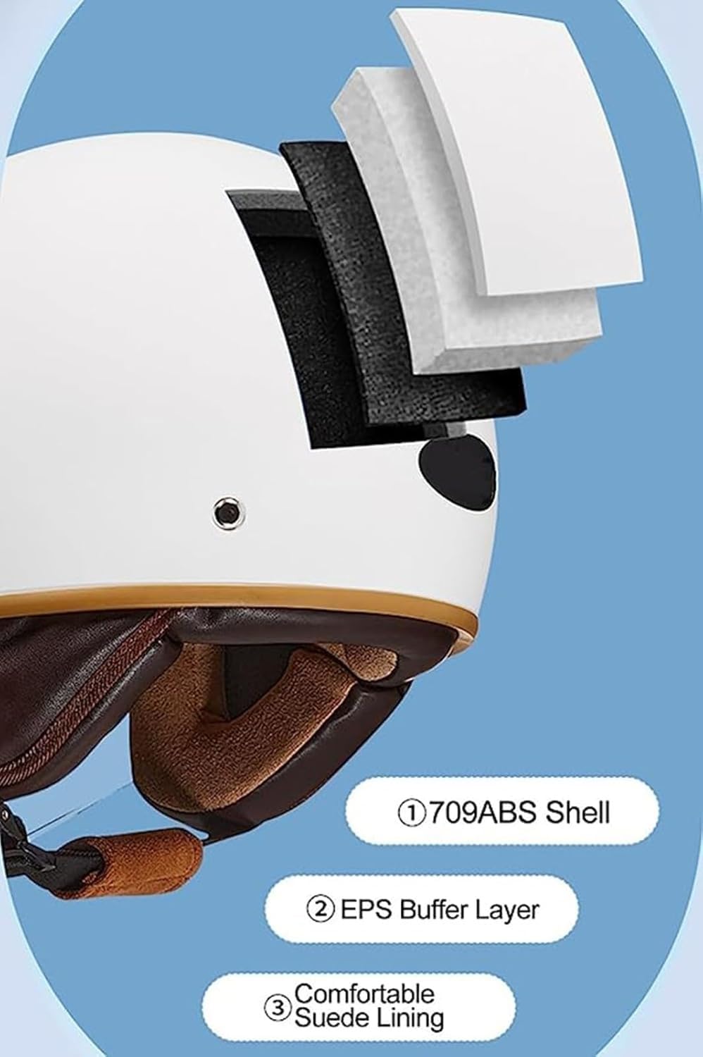 Open Face Kask motocyklowy z certyfikatem ECE 3/4 pół z osłoną przeciwsłoneczną dla dorosłych mężczyzn kask motocyklowy damski kask motocyklowy D,54-61 cm