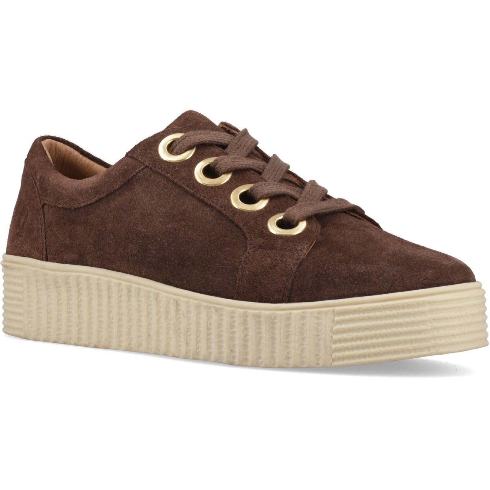 Hush Puppies Tamsin Suede Trainer, Brown, Size 6, Women