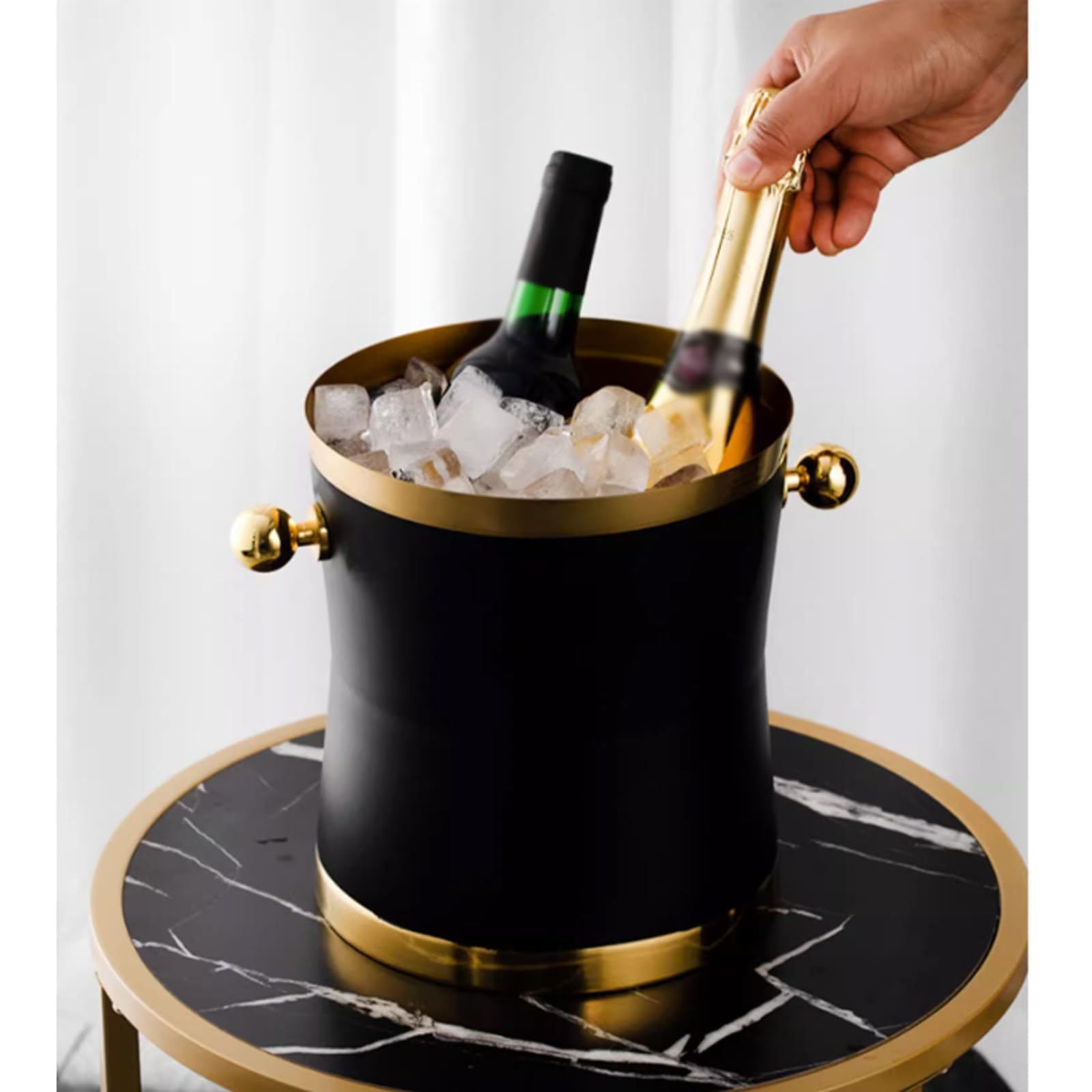 Enfriador de vino grande de acero inoxidable con soporte, para fiestas, eventos, entretenimiento en casa