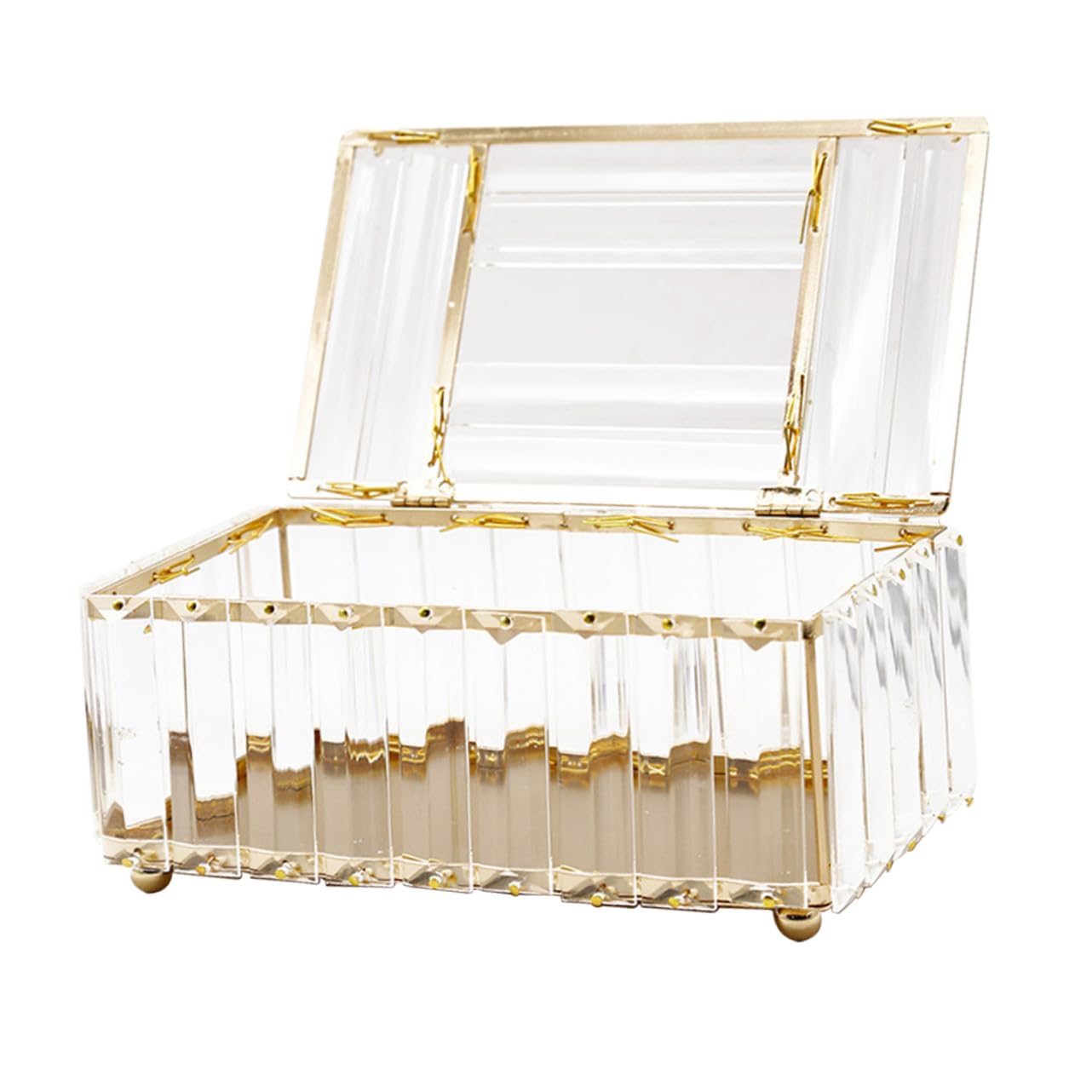 Boîte à Mouchoirs Alliage et Verre en Cristal Blanc Décorative